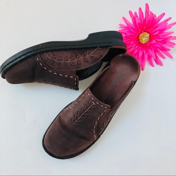 clarks slip on mules